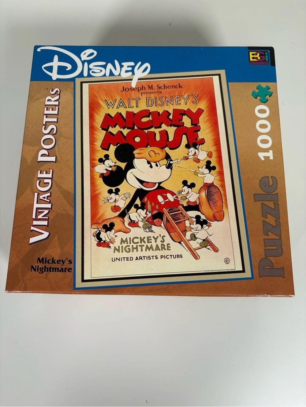 Disney Mickey's Nightmare Vintage Posters Puzzle 1000-Piece Jigsaw Puzzle Like